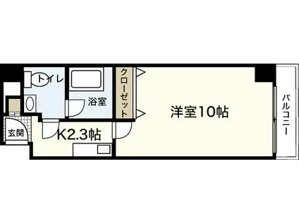 アンプレッシオン十日市(1K/6階)の間取り写真