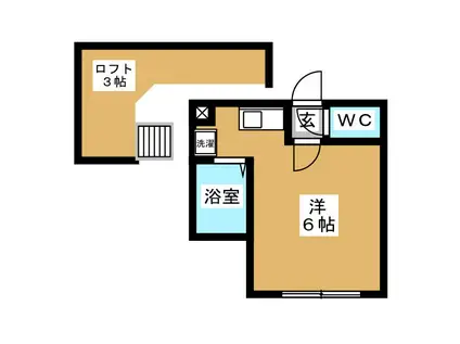 リヴェール(ワンルーム/1階)の間取り写真