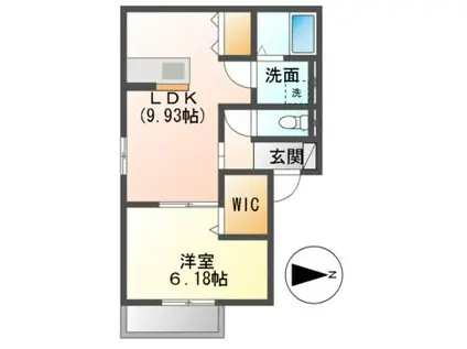 セレーノ平和が丘(1LDK/2階)の間取り写真