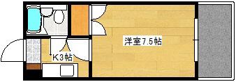 大芝グリーンコーポ(1K/2階)の間取り写真