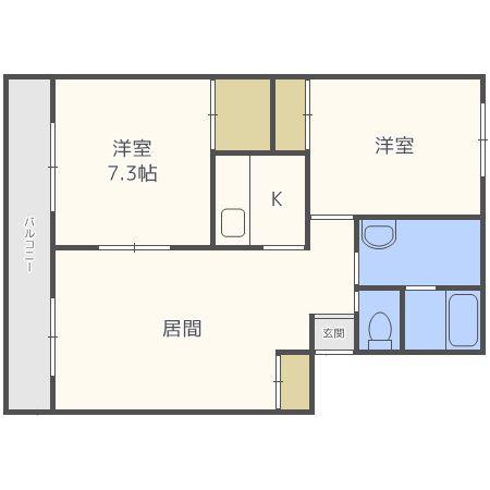 パークハイツI(2LDK/2階)の間取り写真