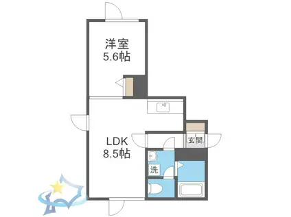 サンヴィレッジ楓(1LDK/2階)の間取り写真