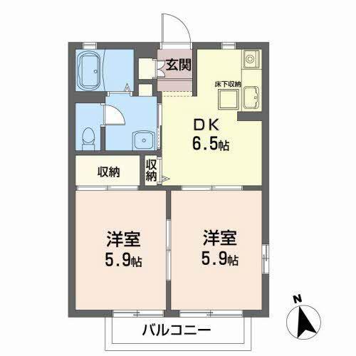 エステート桜 C(2DK/1階)の間取り写真