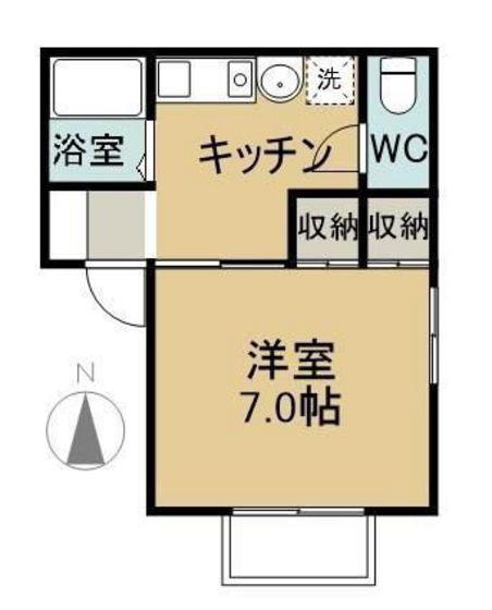 黒住コーポ(1K/2階)の間取り写真