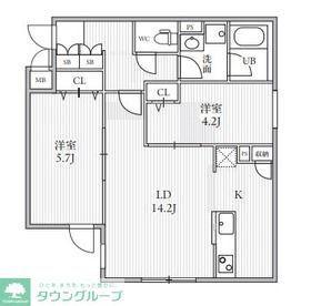 THE PALMS大島(2LDK/4階)の間取り写真