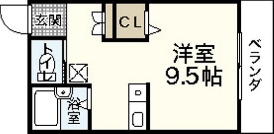 サンフィールド(ワンルーム/2階)の間取り写真