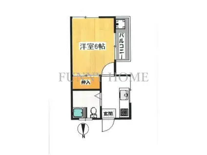 リバーハイツ(1K/1階)の間取り写真