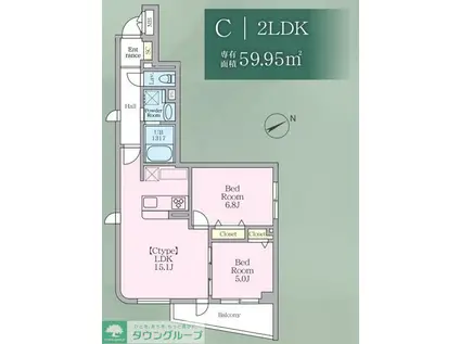 A-3 ASAGAYA RESIDENCE(2LDK/2階)の間取り写真