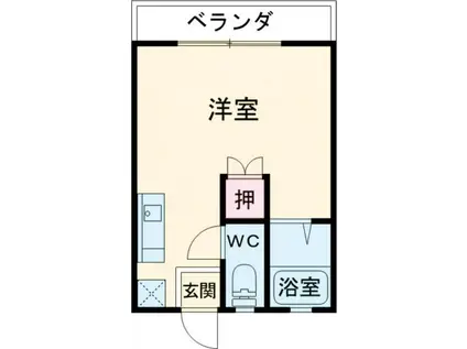 コテージピア(ワンルーム/1階)の間取り写真