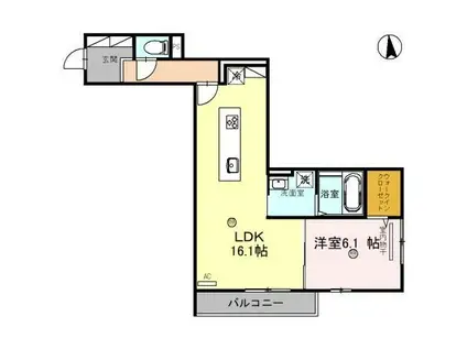 D-ROOM Y(1LDK/3階)の間取り写真
