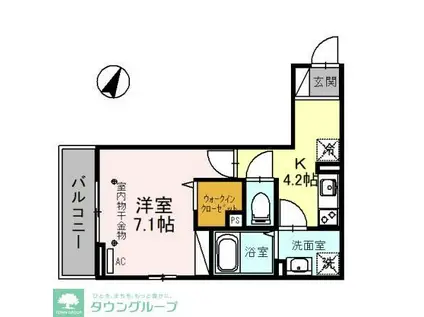 プリマベーラ(1K/2階)の間取り写真