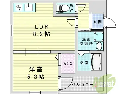 フジパレス十三イースト(1LDK/2階)の間取り写真