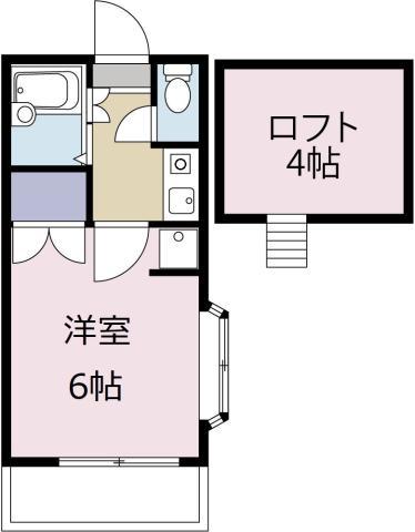ロフトハウス眉山I(1K/2階)の間取り写真