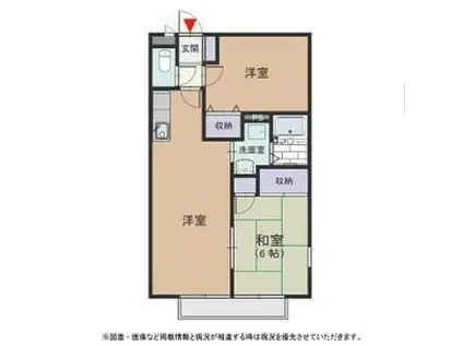 メゾンクレール(2LDK/2階)の間取り写真