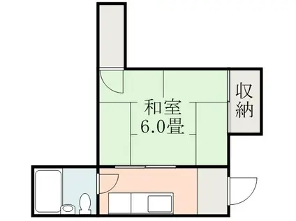 オーシャンマンション(ワンルーム/4階)の間取り写真