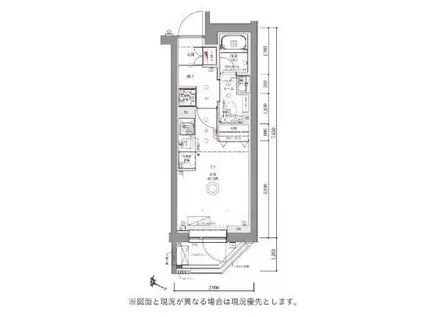 AZEST阪東橋II(1K/3階)の間取り写真