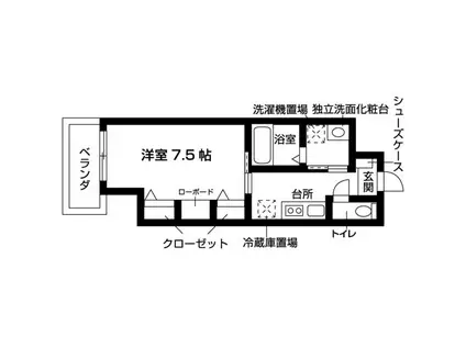 エルメディオ千種(1K/6階)の間取り写真