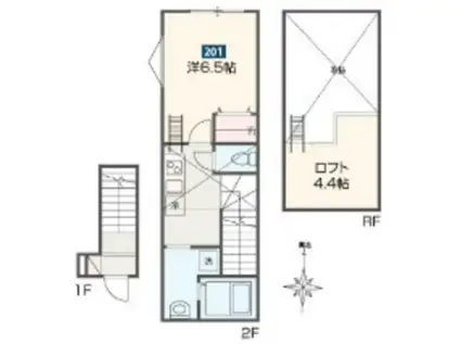 DEL CIELO(1K/2階)の間取り写真