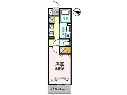 東松山エテルネル(1K/1階)の間取り写真