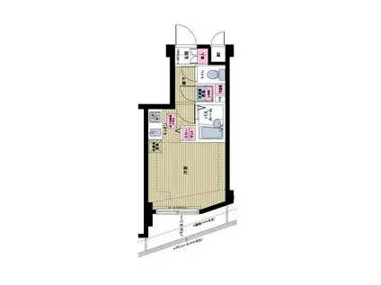 トーシンフェニックス都立大学(1K/4階)の間取り写真