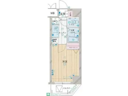OLIO北千束(1K/3階)の間取り写真