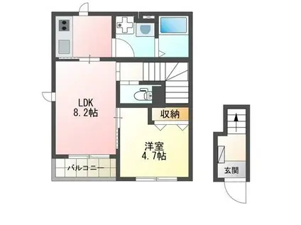 ベル クレスト(1LDK/2階)の間取り写真