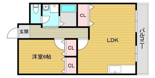 ハッピーコーポレート(1LDK/4階)の間取り写真