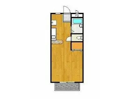 クレセントリヴェール(ワンルーム/1階)の間取り写真