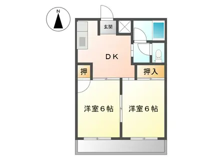 メゾンプロムナ(2DK/1階)の間取り写真