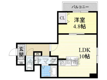 レジデンスシーズ2(1LDK/2階)の間取り写真