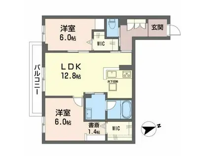 ル・コキヤージュ(2LDK/1階)の間取り写真