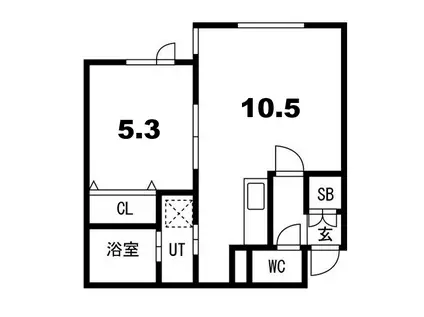 グランデール(1LDK/1階)の間取り写真