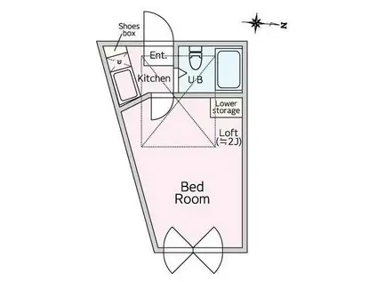 アーク中野3丁目(1K/2階)の間取り写真