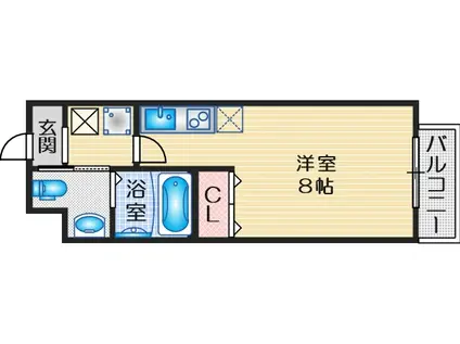 ジ アメニティ千里山(1K/4階)の間取り写真