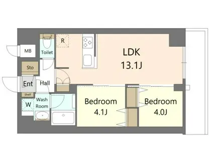 S-RESIDENCE王子ENABLE(2LDK/7階)の間取り写真