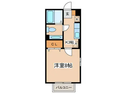 ボーヌファム III棟(1K/1階)の間取り写真