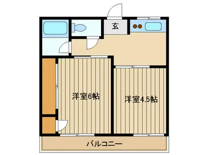 サンハイツ(2K/2階)の間取り写真