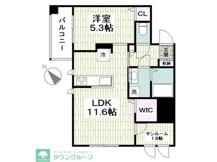 フレール松が枝(1LDK/2階)の間取り写真