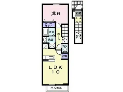 ジュネス.メゾン(1LDK/2階)の間取り写真