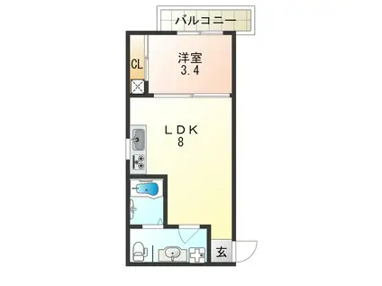 DOAHN SYOUJI(1LDK/3階)の間取り写真