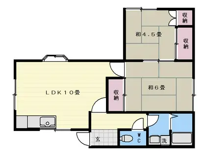 ベルメゾンドゥ(2LDK/1階)の間取り写真