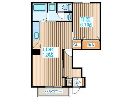 メドン・ド・カルムI(1LDK/1階)の間取り写真