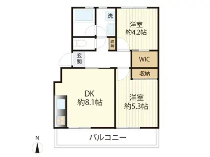 中山マンション(2DK/1階)の間取り写真