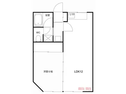 ダイヤハイツ東6・1(1LDK/1階)の間取り写真