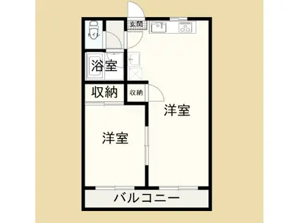 コミューン西原(1LDK/1階)の間取り写真