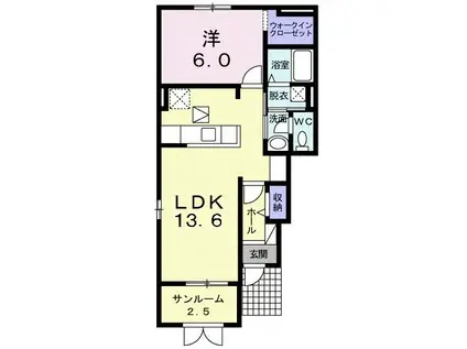 ヌ-ベル ルミエール(1LDK/1階)の間取り写真