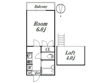 ブルーベル上井草(1K/1階)の間取り写真