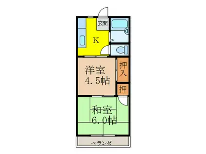 穂積ハイツ(2K/2階)の間取り写真