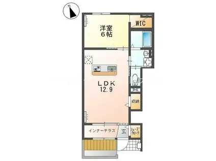 スイレン(1LDK/1階)の間取り写真