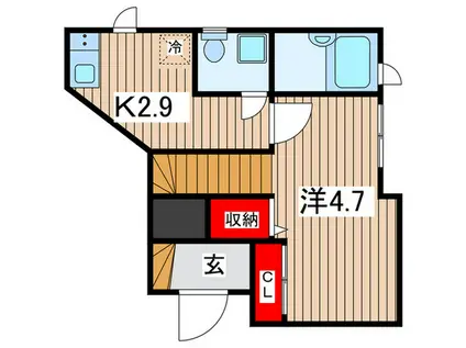 サンリフレ(1K/2階)の間取り写真